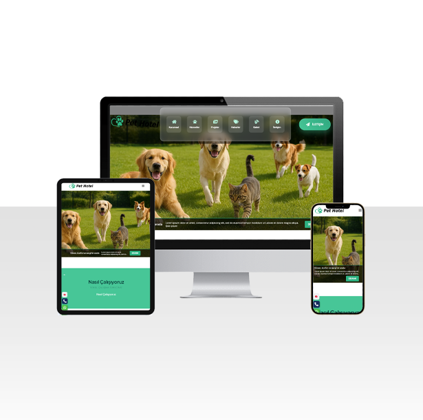 Pet Oteli ve Veterinerlik Hazır Web Sitesi Paketi – Giresun